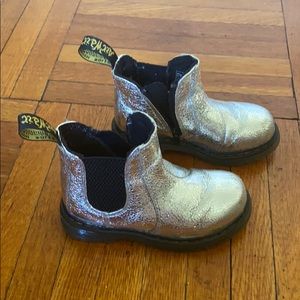 Toddler size 9 silver Doc Martins
